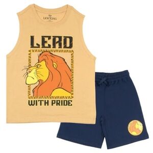 Disney Lion King Boy’s Sleeveless Shirt and Shorts Set